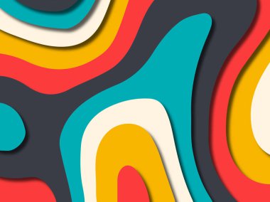 kağıt ile 3D arka plan şekilleri kesim. Soyut kağıt kitap kapağı için şablon arka plan bölmek. Kağıt arka plan kes. Soyut gerçekçi kağıt dekorasyon tasarımı için