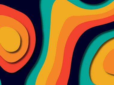 kağıt ile 3D arka plan şekilleri kesim. Soyut kağıt kitap kapağı için şablon arka plan bölmek. Kağıt arka plan kes. Soyut gerçekçi kağıt dekorasyon tasarımı için