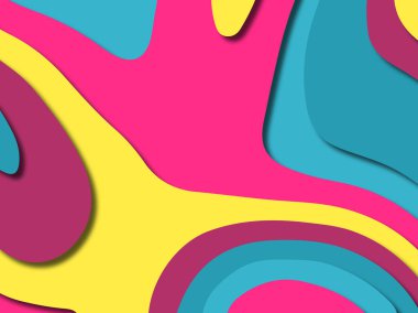 kağıt ile 3D arka plan şekilleri kesim. Soyut kağıt kitap kapağı için şablon arka plan bölmek. Kağıt arka plan kes. Soyut gerçekçi kağıt dekorasyon tasarımı için