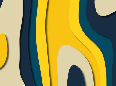 kağıt ile 3D arka plan şekilleri kesim. Soyut kağıt kitap kapağı için şablon arka plan bölmek. Kağıt arka plan kes. Soyut gerçekçi kağıt dekorasyon tasarımı için