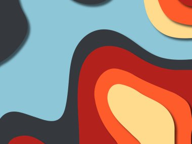 kağıt ile 3D arka plan şekilleri kesim. Soyut kağıt kitap kapağı için şablon arka plan bölmek. Kağıt arka plan kes. Soyut gerçekçi kağıt dekorasyon tasarımı için