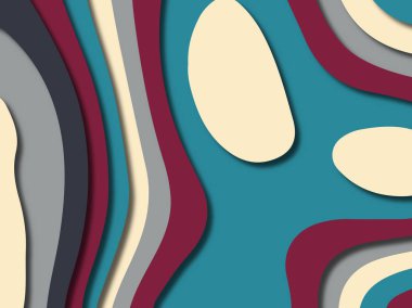 kağıt ile 3D arka plan şekilleri kesim. Soyut kağıt kitap kapağı için şablon arka plan bölmek. Kağıt arka plan kes. Soyut gerçekçi kağıt dekorasyon tasarımı için