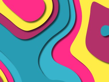 kağıt ile 3D arka plan şekilleri kesim. Soyut kağıt kitap kapağı için şablon arka plan bölmek. Kağıt arka plan kes. Soyut gerçekçi kağıt dekorasyon tasarımı için