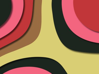 kağıt ile 3D arka plan şekilleri kesim. Soyut kağıt kitap kapağı için şablon arka plan bölmek. Kağıt arka plan kes. Soyut gerçekçi kağıt dekorasyon tasarımı için