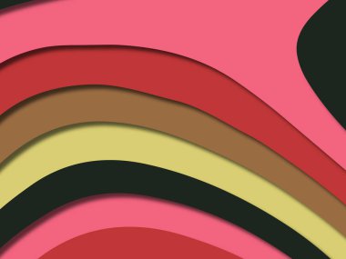 kağıt ile 3D arka plan şekilleri kesim. Soyut kağıt kitap kapağı için şablon arka plan bölmek. Kağıt arka plan kes. Soyut gerçekçi kağıt dekorasyon tasarımı için