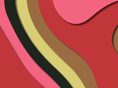 kağıt ile 3D arka plan şekilleri kesim. Soyut kağıt kitap kapağı için şablon arka plan bölmek. Kağıt arka plan kes. Soyut gerçekçi kağıt dekorasyon tasarımı için