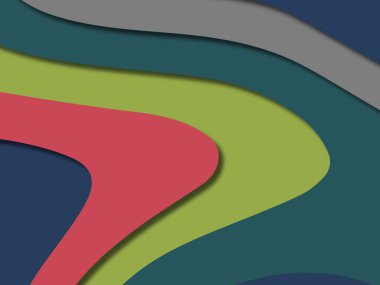 kağıt ile 3D arka plan şekilleri kesim. Soyut kağıt kitap kapağı için şablon arka plan bölmek. Kağıt arka plan kes. Soyut gerçekçi kağıt dekorasyon tasarımı için