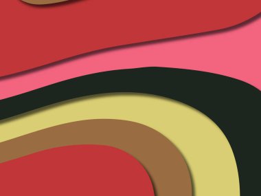 kağıt ile 3D arka plan şekilleri kesim. Soyut kağıt kitap kapağı için şablon arka plan bölmek. Kağıt arka plan kes. Soyut gerçekçi kağıt dekorasyon tasarımı için