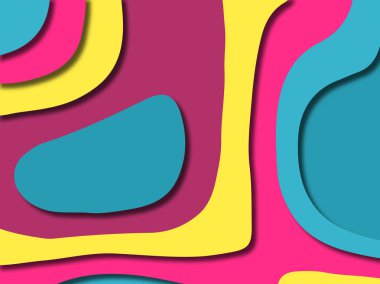 kağıt ile 3D arka plan şekilleri kesim. Soyut kağıt kitap kapağı için şablon arka plan bölmek. Kağıt arka plan kes. Soyut gerçekçi kağıt dekorasyon tasarımı için