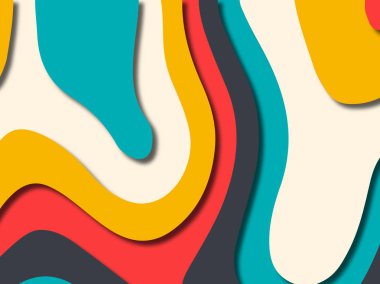 kağıt ile 3D arka plan şekilleri kesim. Soyut kağıt kitap kapağı için şablon arka plan bölmek. Kağıt arka plan kes. Soyut gerçekçi kağıt dekorasyon tasarımı için