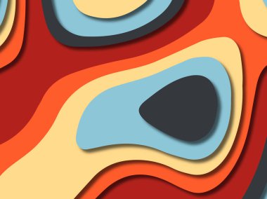 kağıt ile 3D arka plan şekilleri kesim. Soyut kağıt kitap kapağı için şablon arka plan bölmek. Kağıt arka plan kes. Soyut gerçekçi kağıt dekorasyon tasarımı için