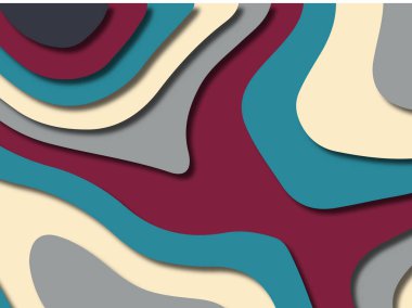 kağıt ile 3D arka plan şekilleri kesim. Soyut kağıt kitap kapağı için şablon arka plan bölmek. Kağıt arka plan kes. Soyut gerçekçi kağıt dekorasyon tasarımı için