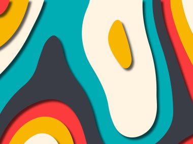 kağıt ile 3D arka plan şekilleri kesim. Soyut kağıt kitap kapağı için şablon arka plan bölmek. Kağıt arka plan kes. Soyut gerçekçi kağıt dekorasyon tasarımı için