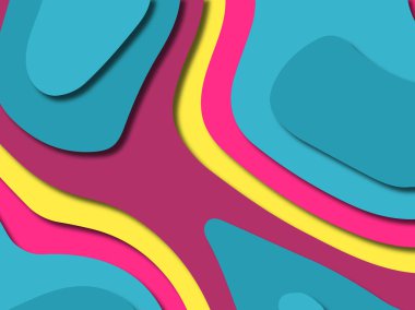 kağıt ile 3D arka plan şekilleri kesim. Soyut kağıt kitap kapağı için şablon arka plan bölmek. Kağıt arka plan kes. Soyut gerçekçi kağıt dekorasyon tasarımı için