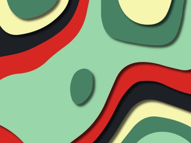 kağıt ile 3D arka plan şekilleri kesim. Soyut kağıt kitap kapağı için şablon arka plan bölmek. Kağıt arka plan kes. Soyut gerçekçi kağıt dekorasyon tasarımı için