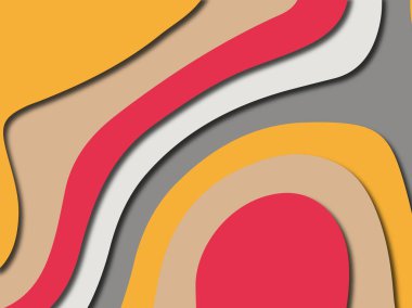 Renkli oyma sanat. Kağıt arka plan şekilleri kesim kağıdı ile kesin. İş sunumları, el ilanları, afişler, davetler için şablon tasarım düzen