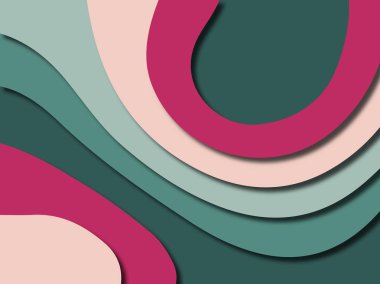 Renkli oyma sanat. Kağıt arka plan şekilleri kesim kağıdı ile kesin. İş sunumları, el ilanları, afişler, davetler için şablon tasarım düzen