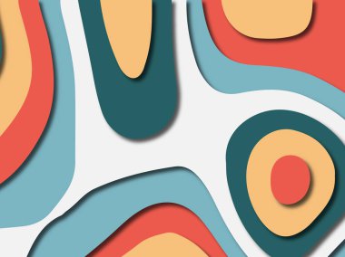 Renkli oyma sanat. Kağıt arka plan şekilleri kesim kağıdı ile kesin. İş sunumları, el ilanları, afişler, davetler için şablon tasarım düzen