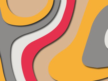 Renkli oyma sanat. Kağıt arka plan şekilleri kesim kağıdı ile kesin. İş sunumları, el ilanları, afişler, davetler için şablon tasarım düzen