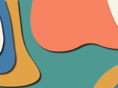 Renkli oyma sanat. Kağıt arka plan şekilleri kesim kağıdı ile kesin. İş sunumları, el ilanları, afişler, davetler için şablon tasarım düzen