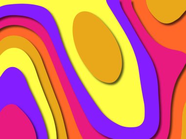 Renkli oyma sanat. Kağıt arka plan şekilleri kesim kağıdı ile kesin. İş sunumları, el ilanları, afişler, davetler için şablon tasarım düzen