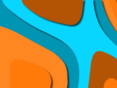 Renkli oyma sanat. Kağıt arka plan şekilleri kesim kağıdı ile kesin. İş sunumları, el ilanları, afişler, davetler için şablon tasarım düzen