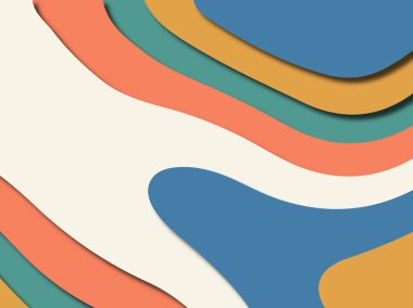 Renkli oyma sanat. Kağıt arka plan şekilleri kesim kağıdı ile kesin. İş sunumları, el ilanları, afişler, davetler için şablon tasarım düzen