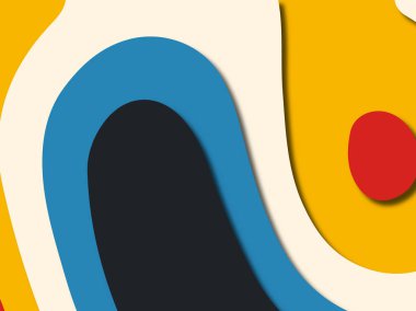 Renkli oyma sanat. Kağıt arka plan şekilleri kesim kağıdı ile kesin. İş sunumları, el ilanları, afişler, davetler için şablon tasarım düzen