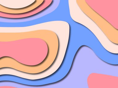 Renkli oyma sanat. Kağıt arka plan şekilleri kesim kağıdı ile kesin. İş sunumları, el ilanları, afişler, davetler için şablon tasarım düzen