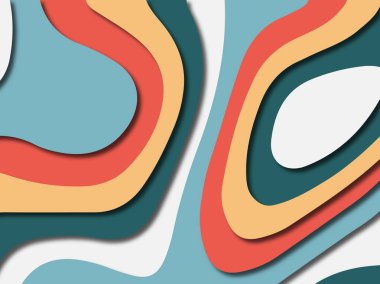 Renkli oyma sanat. Kağıt arka plan şekilleri kesim kağıdı ile kesin. İş sunumları, el ilanları, afişler, davetler için şablon tasarım düzen