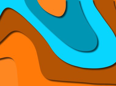 Renkli oyma sanat. Kağıt arka plan şekilleri kesim kağıdı ile kesin. İş sunumları, el ilanları, afişler, davetler için şablon tasarım düzen