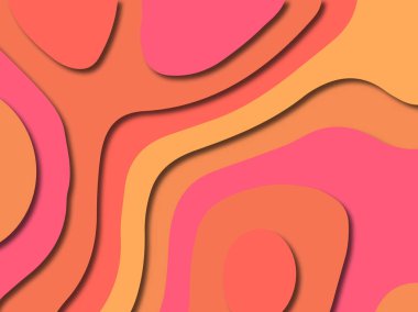 Renkli oyma sanat. Kağıt arka plan şekilleri kesim kağıdı ile kesin. İş sunumları, el ilanları, afişler, davetler için şablon tasarım düzen