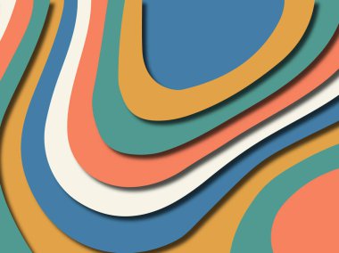 Renkli oyma sanat. Kağıt arka plan şekilleri kesim kağıdı ile kesin. İş sunumları, el ilanları, afişler, davetler için şablon tasarım düzen