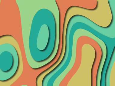 Renkli oyma sanat. Kağıt arka plan şekilleri kesim kağıdı ile kesin. İş sunumları, el ilanları, afişler, davetler için şablon tasarım düzen