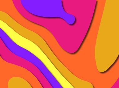 Renkli oyma sanat. Kağıt arka plan şekilleri kesim kağıdı ile kesin. İş sunumları, el ilanları, afişler, davetler için şablon tasarım düzen