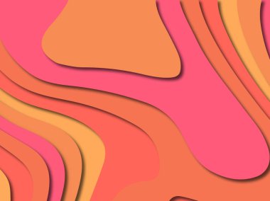 Renkli oyma sanat. Kağıt arka plan şekilleri kesim kağıdı ile kesin. İş sunumları, el ilanları, afişler, davetler için şablon tasarım düzen