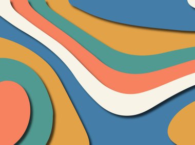 Renkli oyma sanat. Kağıt arka plan şekilleri kesim kağıdı ile kesin. İş sunumları, el ilanları, afişler, davetler için şablon tasarım düzen