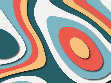 Renkli oyma sanat. Kağıt arka plan şekilleri kesim kağıdı ile kesin. İş sunumları, el ilanları, afişler, davetler için şablon tasarım düzen