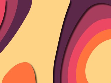 Renkli oyma sanat. Kağıt arka plan şekilleri kesim kağıdı ile kesin. İş sunumları, el ilanları, afişler, davetler için şablon tasarım düzen