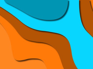 Renkli oyma sanat. Kağıt arka plan şekilleri kesim kağıdı ile kesin. İş sunumları, el ilanları, afişler, davetler için şablon tasarım düzen