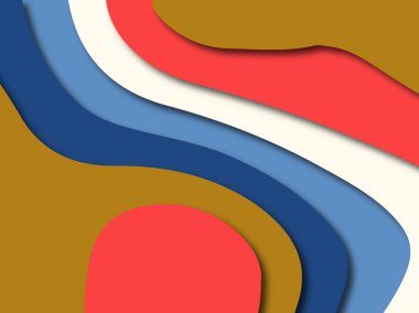 Renkli oyma sanat. Kağıt arka plan şekilleri kesim kağıdı ile kesin. İş sunumları, el ilanları, afişler, davetler için şablon tasarım düzen