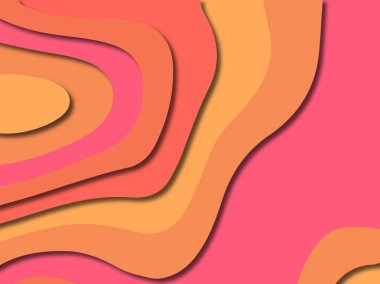 Renkli oyma sanat. Kağıt arka plan şekilleri kesim kağıdı ile kesin. İş sunumları, el ilanları, afişler, davetler için şablon tasarım düzen