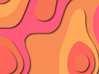 Renkli oyma sanat. Kağıt arka plan şekilleri kesim kağıdı ile kesin. İş sunumları, el ilanları, afişler, davetler için şablon tasarım düzen