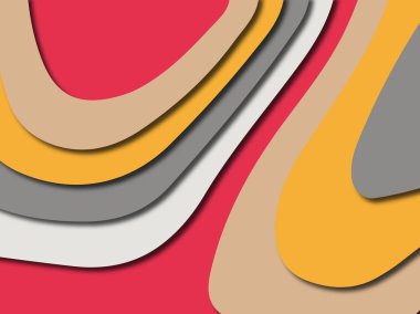 Renkli oyma sanat. Kağıt arka plan şekilleri kesim kağıdı ile kesin. İş sunumları, el ilanları, afişler, davetler için şablon tasarım düzen