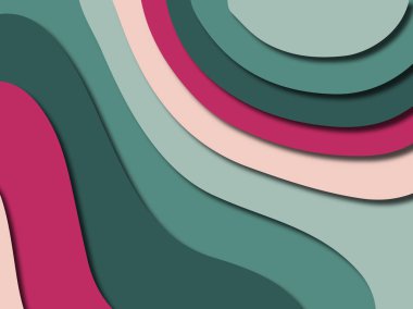 Renkli oyma sanat. Kağıt arka plan şekilleri kesim kağıdı ile kesin. İş sunumları, el ilanları, afişler, davetler için şablon tasarım düzen