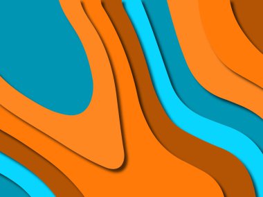 Renkli oyma sanat. Kağıt arka plan şekilleri kesim kağıdı ile kesin. İş sunumları, el ilanları, afişler, davetler için şablon tasarım düzen