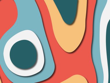 Renkli oyma sanat. Kağıt arka plan şekilleri kesim kağıdı ile kesin. İş sunumları, el ilanları, afişler, davetler için şablon tasarım düzen