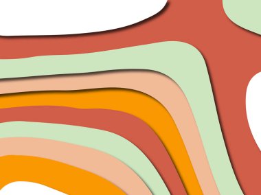 Renkli oyma sanat. Kağıt arka plan şekilleri kesim kağıdı ile kesin. İş sunumları, el ilanları, afişler, davetler için şablon tasarım düzen