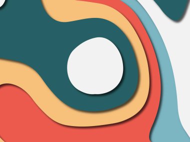 Renkli oyma sanat. Kağıt arka plan şekilleri kesim kağıdı ile kesin. İş sunumları, el ilanları, afişler, davetler için şablon tasarım düzen