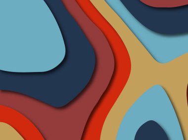 Renkli oyma sanat. Kağıt arka plan şekilleri kesim kağıdı ile kesin. İş sunumları, el ilanları, afişler, davetler için şablon tasarım düzen